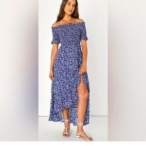 Blue floral Lulus Dress